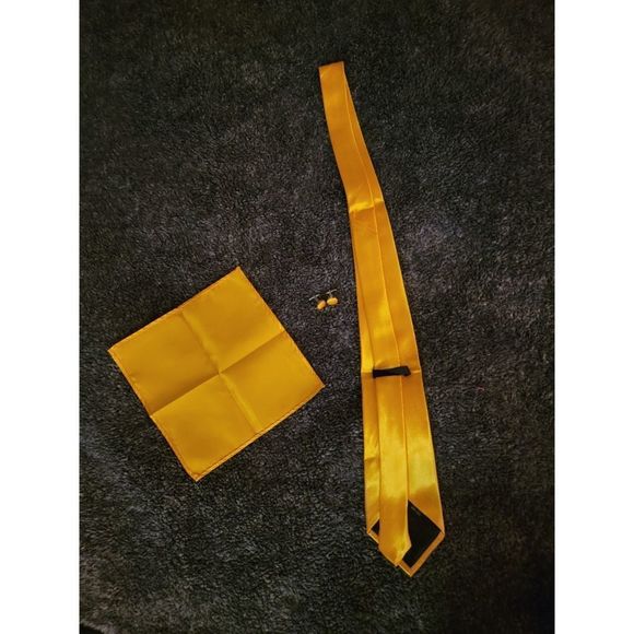 Yellow Fashion Necktie Set New - Picture 2 of 4